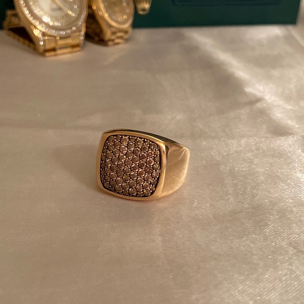 DAVID YURMAN 18k Pavé Signet Diamond Ring
